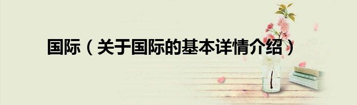 国际（关于国际的基本详情介绍）