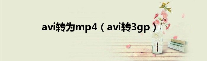 avi转为mp4（avi转3gp）