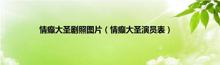 情癫大圣剧照图片（情癫大圣演员表）