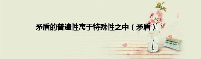 矛盾的普遍性寓于特殊性之中（矛盾）