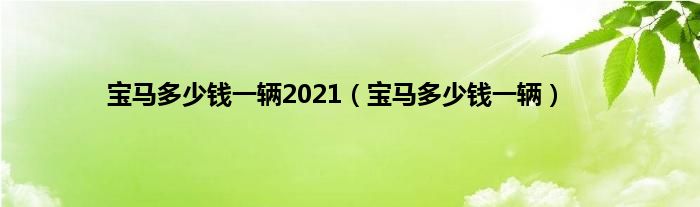 宝马多少钱一辆2021（宝马多少钱一辆）