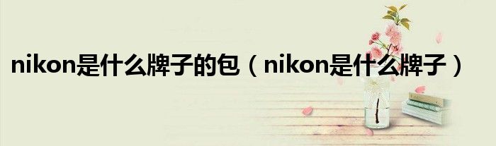 nikon是什么牌子的包（nikon是什么牌子）