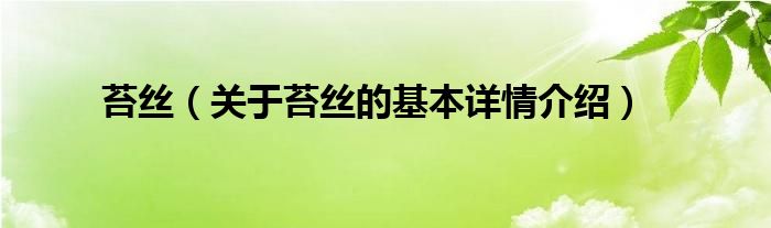 苔丝（关于苔丝的基本详情介绍）