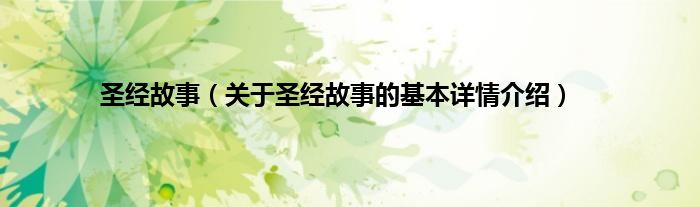 圣经故事（关于圣经故事的基本详情介绍）