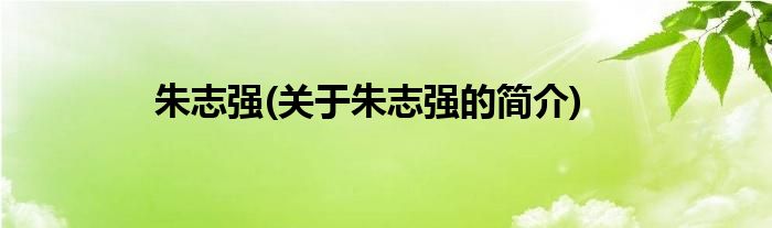 朱志强(关于朱志强的简介)