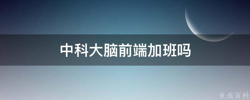 中科大脑前端加班吗