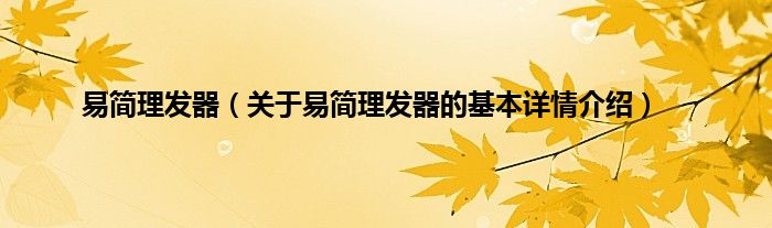 易简理发器（关于易简理发器的基本详情介绍）
