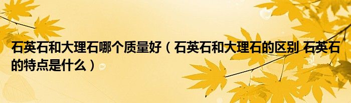 石英石和大理石哪个质量好（石英石和大理石的区别 石英石的特点是什么）