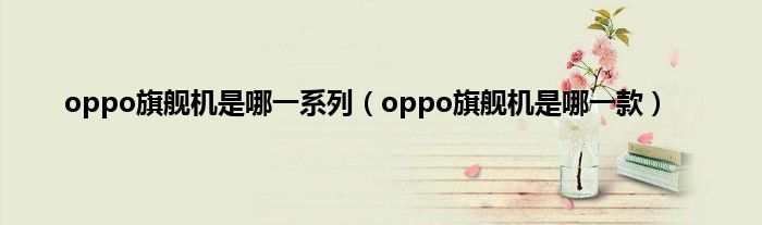 oppo旗舰机是哪一系列（oppo旗舰机是哪一款）